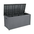 thumbnail image 5 of Resenkos 113gal 430L Large Deck Box, Outdoor Storage Box for Patio Furniture,Garden,Cushions Toys Lockable Seat Waterproof,Gray, 5 of 11