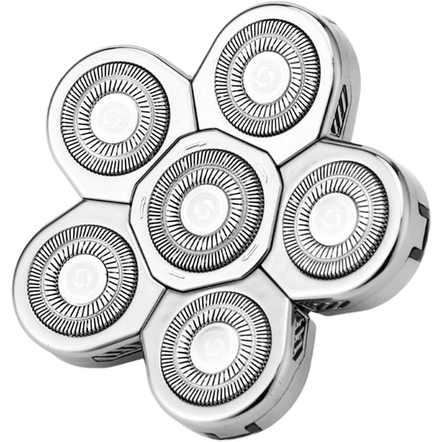 Têtes de Rasoir - Tête de Rasoir Électrique Rotatif 7D - 6 Têtes de Rasoir à Barbe, Lames de Rechange Étanches pour le Toilettage, le Rasage Myja