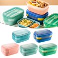 thumbnail image 4 of BUYISI Food Container With Separate Compartments And Salad Dressing Container Blue, 4 of 5
