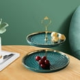 thumbnail image 5 of 2 Layer Cupcake Stand Elegant Ceramic Dessert Cake Stand Serving Tray for Cakes Green, 5 of 8