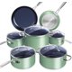 thumbnail image 1 of Nuwave Healthy Duralon Blue - Juego de utensilios de cocina antiadherentes de cerámica, con infusión de diamante, resistente a los arañazos, sin PFAS, apto para lavavajillas y horno, listo para inducc, 1 of 5