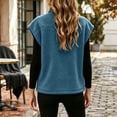 thumbnail image 6 of Sentuca Womens Vest Stand Collar Full Zip Plush Fleece Coat with Pockets Sleeveless Warm Cozy Soft Wear Jackets, Blue XXL, 6 of 8