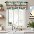 thumbnail image 2 of Life Is Better at The Beach Valance Curtain Wood Grain Starfish Shell Summer Window Valances Rod Pocket Short Curtains Window Treatments for Kitchen Bedroom Bathroom Laundry 60" x 18", 2 of 9