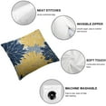 thumbnail image 4 of Wuche  Navy Blue Yellow Pillow Covers Set of 2, Modern Geometry Dahlia Floral Print Decorative Throw Pillow Covers Outdoor Farmhouse Cushion Case for Home Couch Sofa Bed Decoration, 4 of 6