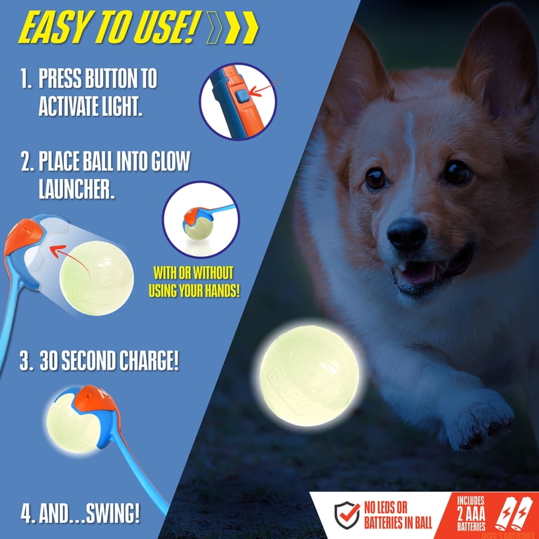 Nerf Dog AirStrike Glow Ball Launcher, Light-Up Ball photo 5