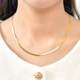 thumbnail image 3 of JeenMata Collier Chaîne Plate Moderne de 16 Pouces en Placage Or Jaune - Collier de Mode Ajustable, 3 of 6