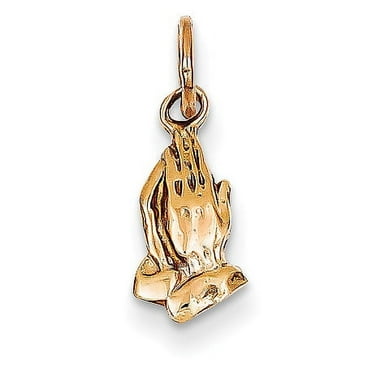14k Rose Gold Praying Hands Charm