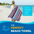 thumbnail image 3 of Kaufman Colored Classic Multi-Color Stripe Towel - Oversized Towel for Beach & Pool - Soft & Absorbent Towels for Versatile Use - Large Cotton Towel for Adults & Kids 30" x 60" - 24 Pack, 3 of 7
