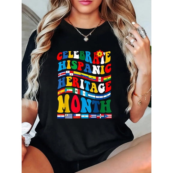 National Hispanic Heritage Month Celebration Latin Flags T-Shirt