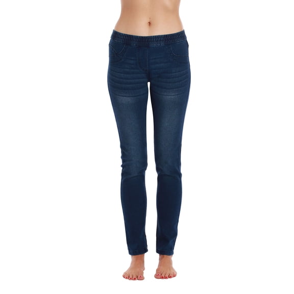 Just Love Women's Denim Jeggings with Pockets - Comfortable Stretch Jeans Leggings (Denim, XX-Large)
