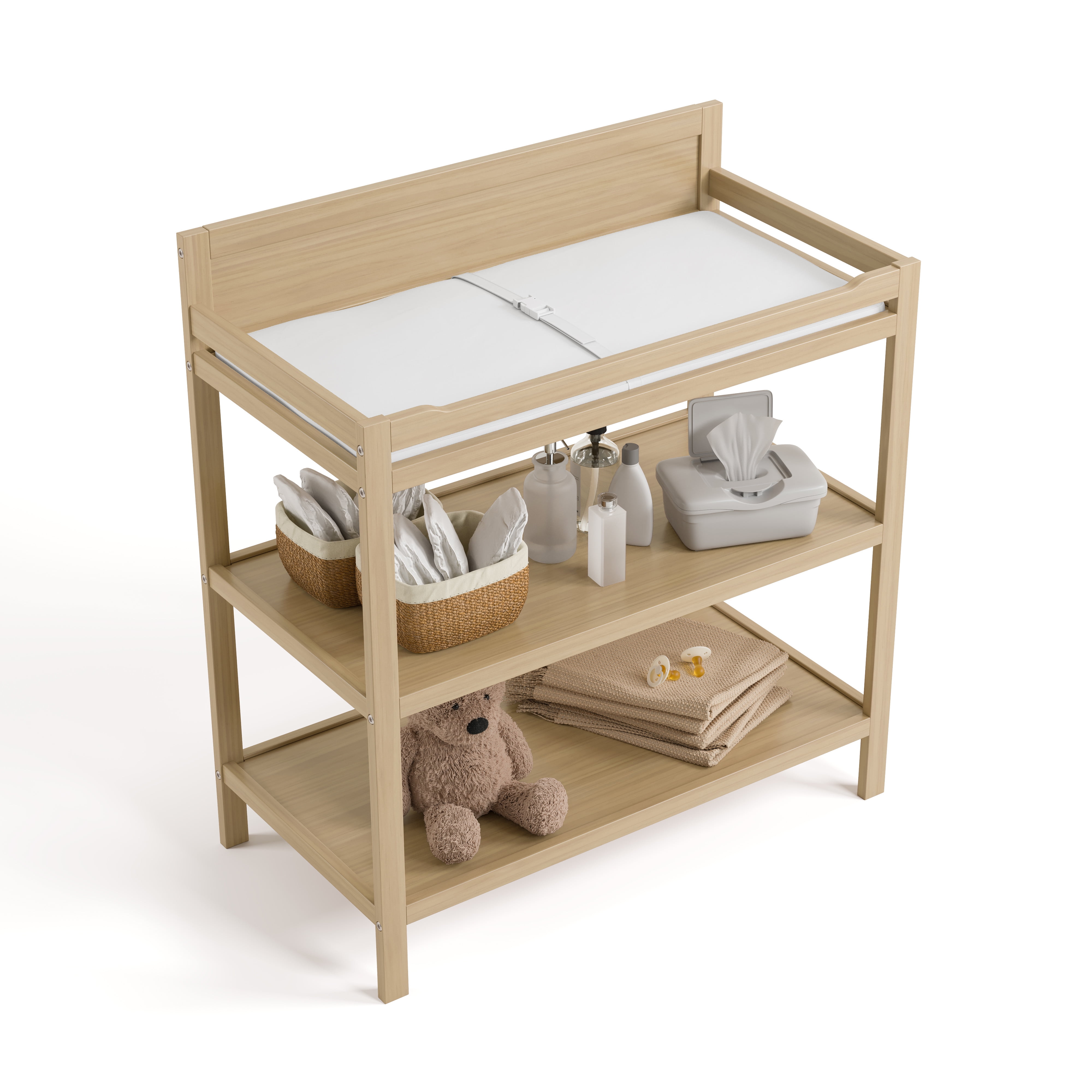 Storkcraft Alpine Infant Changing Table with Changing Pad, Driftwood