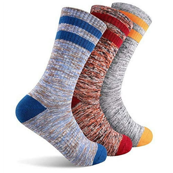 FEIDEER Women's Walking Hiking Socks 3-Pack Outdoor Recreation Socks Wicking Cushion Crew Socks (3WSL18103-L)