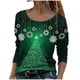 thumbnail image 1 of Camisas informales florales de manga larga para mujer, jersey liso con cuello redondo, túnica holgada, Tops con estampado de árbol de Navidad, blusa de manga larga con cuello redondo Pompotops gfhjh14393, 1 of 5