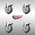 thumbnail image 2 of 5 Inch 316SS Thermoplastic Rubber Swivel Bolt Hole Caster Set with Lock Brake, 2 of 2