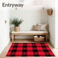 thumbnail image 3 of ODIKA 6'x9' Machine Washable Non-Slip Area Rug, Plaid Christmas Tree with Vintage Truck Duo High Traffic Rug, Red, 651841, 3 of 7
