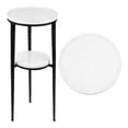 thumbnail image 3 of JONATHAN Y Seraphina 24.75" Industrial 2-Tier Metal Frame Drink Table and Decorative End Table with White Marble Round Top, Black/White, END3004A, 3 of 5