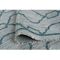 thumbnail image 6 of Veranda Transitional 5' x 7' Teal and Light Gray Polypropylene Outdoor Area Rug, 6 of 8