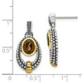 thumbnail image 3 of Sterling Silver w/Gold-tone Flash Gold-plated Smoky Quartz Earrings, 3 of 3