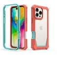 thumbnail image 4 of ELEHOLD Rugged Heavy-Duty Phone Case for iPhone 16 Pro Max,Military-Grade Drop Protection Shockproof Dual-Layer Design Clear Back Anti-Slip Grip Case with Screen Protector,Orangemint, 4 of 7