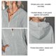 thumbnail image 5 of Sudadera con capucha Bolsillo con cremallera Manga larga Cordón Color puro Tops con capucha de moda para mujer Gris XL, 5 of 6