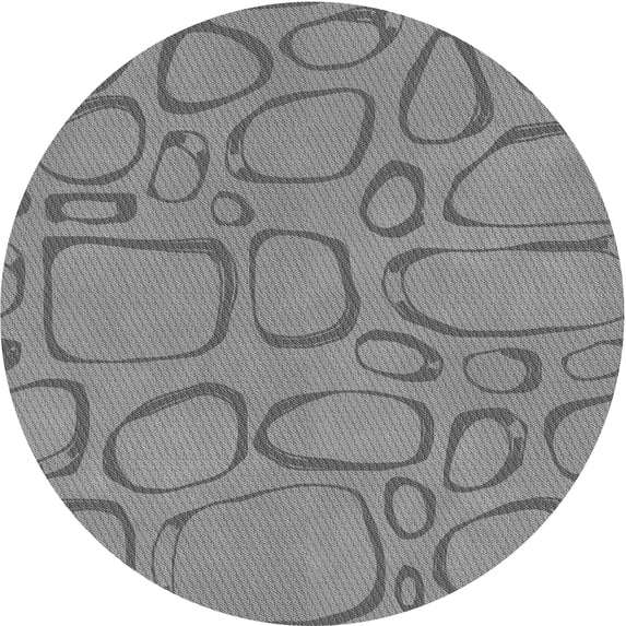 Ahgly Company Machine Washable Indoor Round Transitional Dark Gray Area Rugs, 5' Round