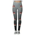 thumbnail image 4 of MKLEKYY Leggings para mujer Leggings para mujer Leggings de entrenamiento Pantalones con estampado navideño de bloques de color Leggings suaves y elásticos 2249, 4 of 4