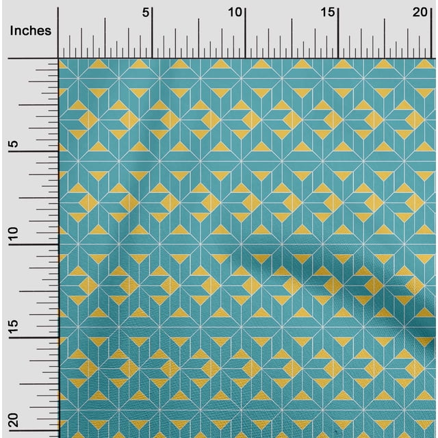 oneOone Viscose Chiffon Fabric Square|Diamond & Triangle Geometric Print Fabric BTY 42 Inch Wide