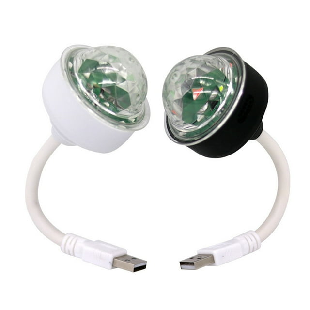 2 mini luces de discoteca USB LED para coche que cambian de color