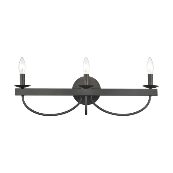Elk Home 24-Inch Wide Williamson Vanity Light, Traditional, Black