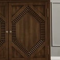 thumbnail image 6 of Jopath 33.6" Retro Wooden Sideboard Buffet Cabinet with Storage, Symmetrical Geometric Accent Display Cabinets for Kitchen Dining Living Room Entryway Hallway Walnut, 6 of 9