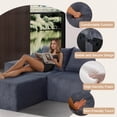 thumbnail image 3 of Aukfa 115" Cloud Sectional Sofa U Shape Modular Boneless Couch for Living Room, 2 Ottoman&Pillows, Corduroy, Gray, 3 of 10