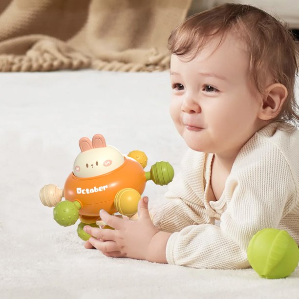 Juguetes de piscina, pelotas de animales, juguetes masticables, pelotas agitadoras de agarre para bebés de 0 a 12 meses, sonajero de dentición con base de silicona suave ABS, juguetes de desarrollo pa