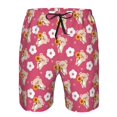 thumbnail image 3 of Balery Piggy Sunflower Traje de Baño Estilo Hawaiano para Hombre, Shorts de Secado Rápido con Bolsillos-XX-Large, 3 of 6
