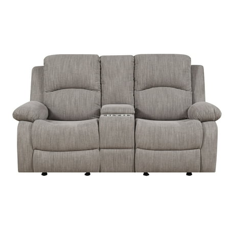- Emerald Home Hennessy Textured Wheat Reclining Glider Loveseat with Dual Recliners And Hidden Storage