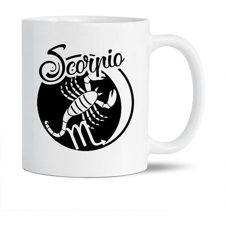 

The Scorpio Is Interesting White Ceramic Coffee Mug For Men / Women Novelty Scorpio Pottery Coffee Mug Funny Scorpio Travel Porcelain Teacup 11 Oz.