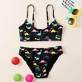 thumbnail image 3 of AJZIOJIRO Two-Pieces Girls Sling Swimsuits UPF 50+ Beach Swimwear Bikini Swimsuits Beach Ruffled Bathing -Suits for 6-12Y, 3 of 5