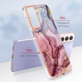 thumbnail image 5 of Designed for Samsung Galaxy S21 Plus Marble Case, Ultra Thin Girls Women Plating Marble Designed Flexible Soft TPU IMD Marble Protective Case Cover for Samsung Galaxy S21 Plus - Rose, 5 of 6