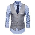 thumbnail image 4 of Hevirgo Plus Size Formal Men Solid Color Suit Vest Single Breasted Business Waistcoat, 4 of 8