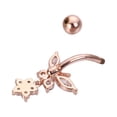 thumbnail image 6 of Racing Butterfly Butterfly Zircon Surgical Steel Navel Piercing Belly Button Rings Body Jewelry, 6 of 7