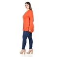 thumbnail image 2 of Blusa con encaje y escotre cruzado Roman Fashion /Tallas Extras, 227 (Ladrillo) naranja 40, 2 of 6