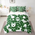 thumbnail image 2 of Castle Fairy Snowman Deer Santa Claus Bedding Comforter Set 7 Pieces for Children Teens,Merry Christmas Xmas Full Bedding Set Lightweight,Green White Fitted Sheet Flat Sheet,Microfiber Bedroom Decor, 2 of 8
