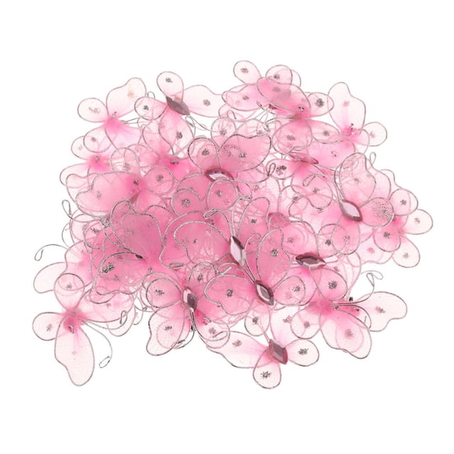 50 Unidades Cableadas Mariposas Media De Malla 2 * 3.2cm para Mujeres Chicas Zulema Rosado