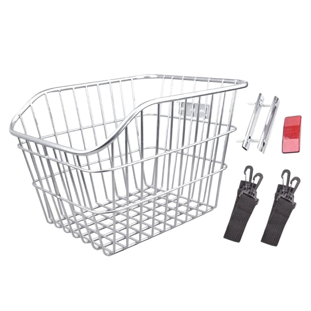 Cesta Trasera para Bicicleta, Cesta de Hierro de Fácil Instalación, Cesta de Alambre para Bicicleta, Estante de Carga para Montar Bicicletas Plegables