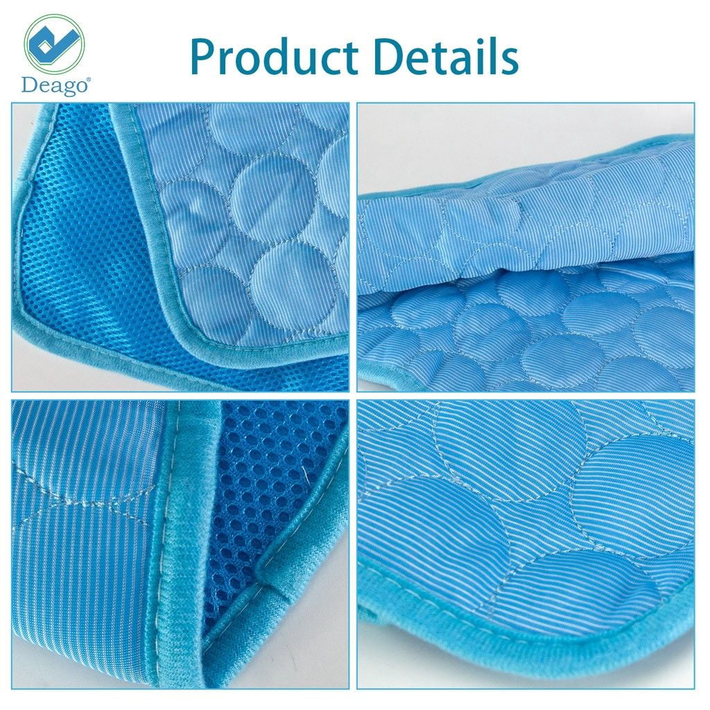 Deago 2Pack Pet Dog Cooling Mat for Kennels Crates Beds Soft Breathable Non Toxic Dog Mattress Pad for Small Medium Large Dogs