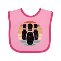 Inktastic Bowling Sunset for Bowler Silhouette Bowling Pins Boys or Girls Baby Bib