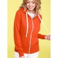 thumbnail image 2 of Made by Johnny Women's Active Fleece Zip Up Hoodie Sweater Jacket S ORANGE, 2 of 6