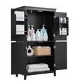 thumbnail image 6 of Resenkos Storage Cabinet,Kitchen,Pantry Cabinet,Elegant Bathroom Floor Storage Cabinet, Bathroom Storage Unit, Cabinet with 4 Doors, Black, 6 of 13