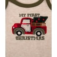 thumbnail image 2 of Baby Essentials Long Sleeve My First Christmas Pickup Truck Romper with Matching Pom Pom Hat, Jogger Pants & Socks Set for Newborns & Infants of 3 Months for Holiday, Celebrations & Photos, 2 of 2