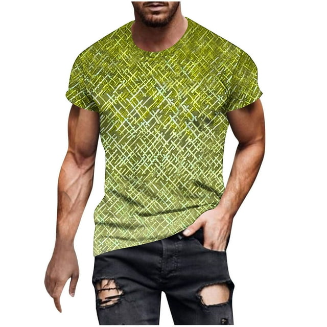 Camisetas de Manga Corta para Hombre Imprimir Deportes de Manga Corta Cuello Redondo Blusa Algodón Poliéster, Nueva Moda Casual Camiseta para Hombres