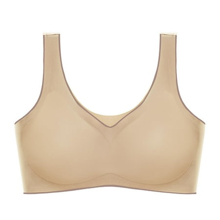Tumotour Full Coverage Bras For Women Traceless Without Steel Ring Gathering Push Up Nursing Bra Support Plus Size Integrated Fitness Small Soft Breathable Seamless Back Sports Daily Bra